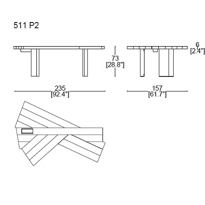 Ventaglio table by Charlotte Perriand for Cassina Pro